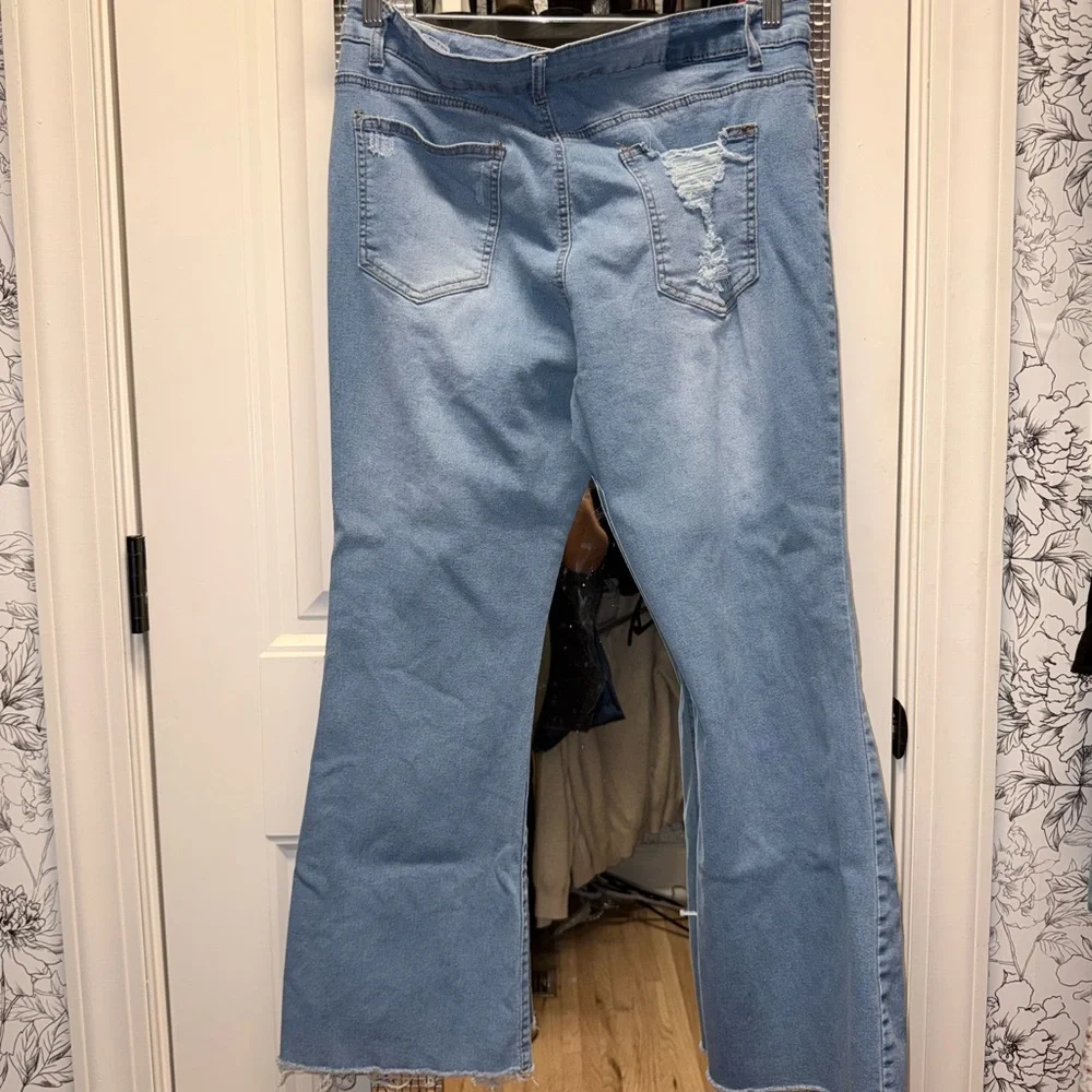Light Blue Flare Jeans - Picture 2 of 10